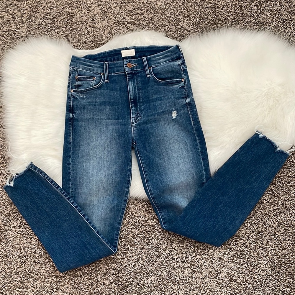 Mother high waisted looker ankle fray